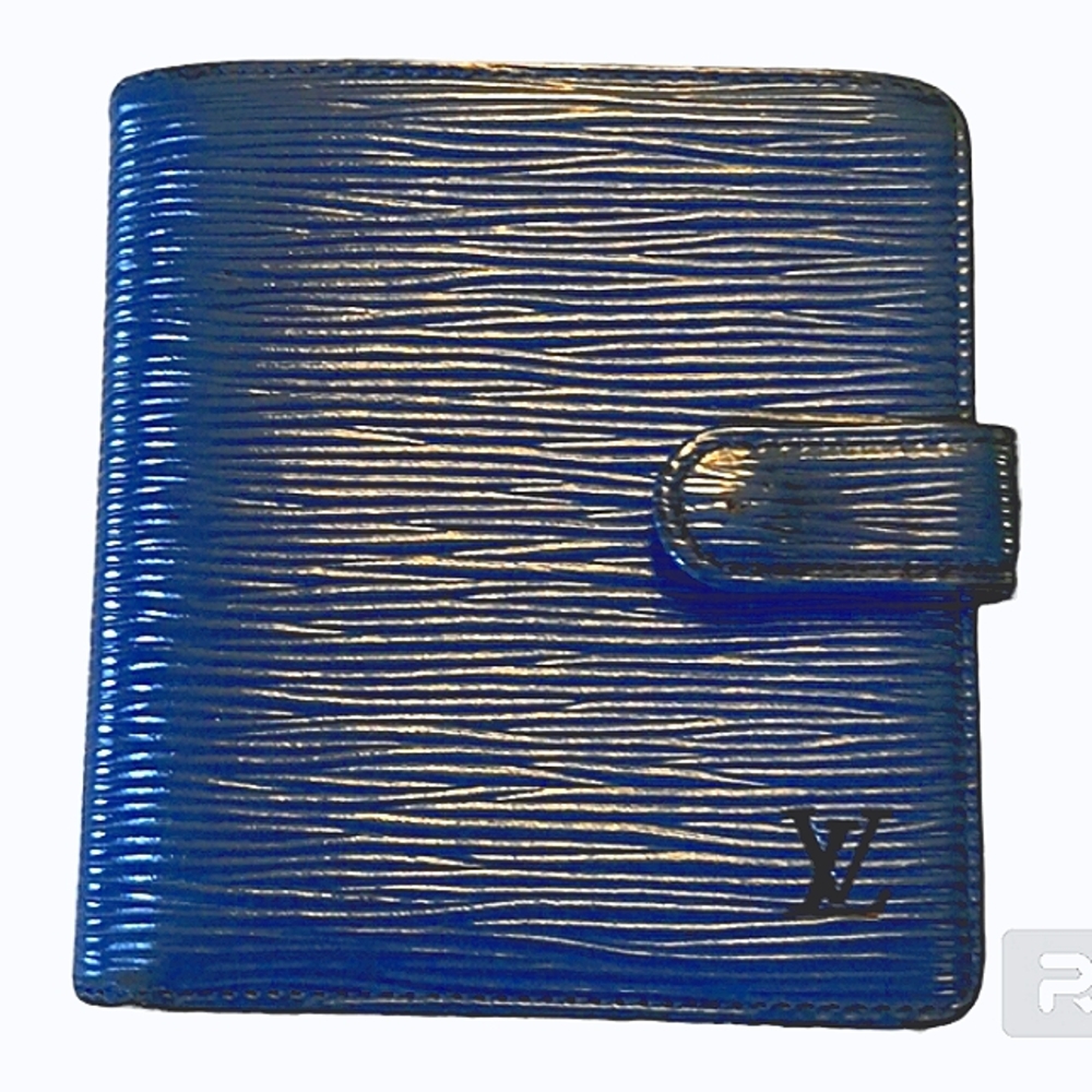 LOUIS VUITTON AUTHENTIC DEEP BLUE LEATHER EPI WALLET EUC